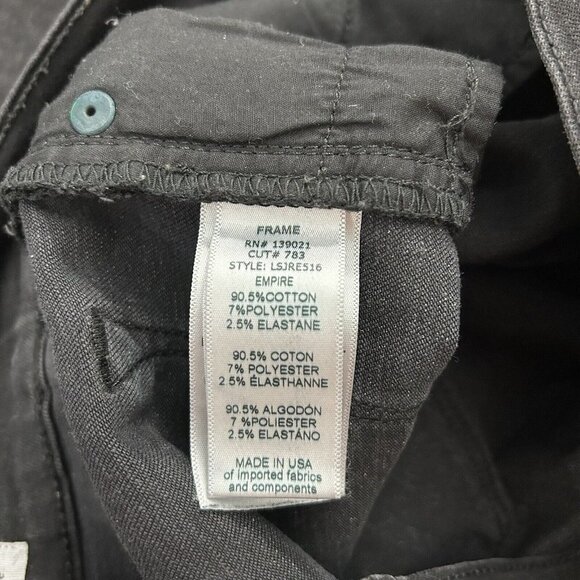 Frame Le Skinny De Jeanne Jeans Womens Size 26 Black Raw Hems - Picture 10 of 10